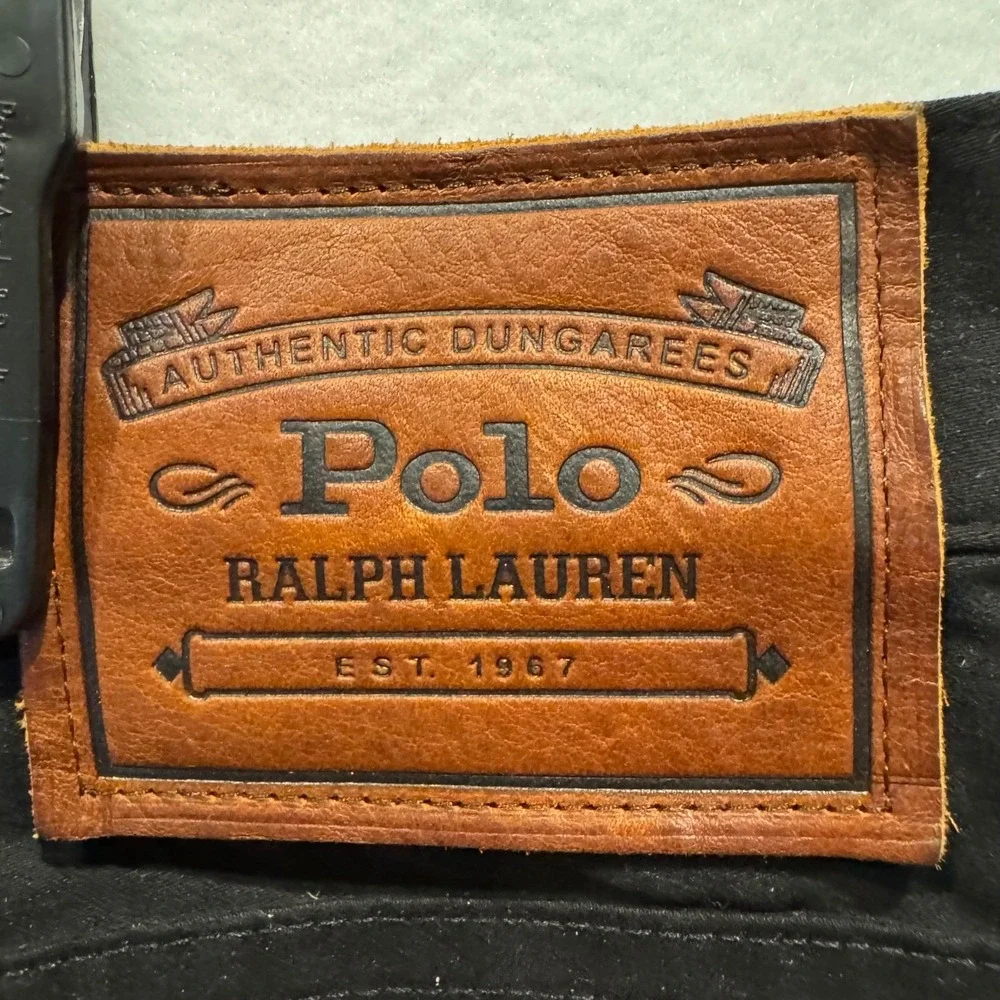 Polo Ralph Lauren Mens Authentic Dungarees Black Stretch Pants‎ 36x32